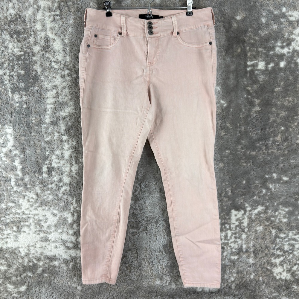 Torrid Plus Size 14 Sky High Skinny Stretch Denim Jeans Pink Long Women
